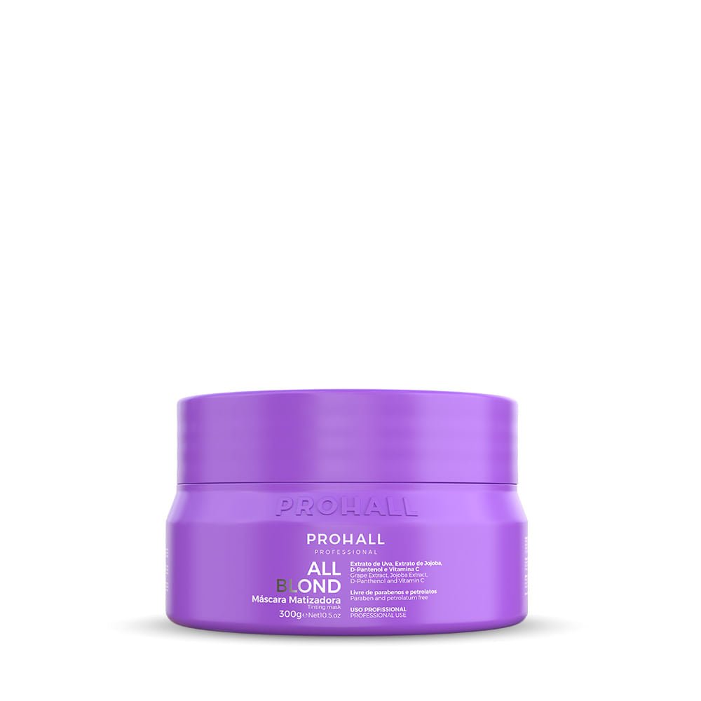 Prohall Cosmetic Brazilian Purple Hair Mask Hair Toner for Bleached,Chemical Treated, Orange & Brassy Hair-Reduce Yellowness, Restore Strength, Elasticity & Hydration (10.5floz)