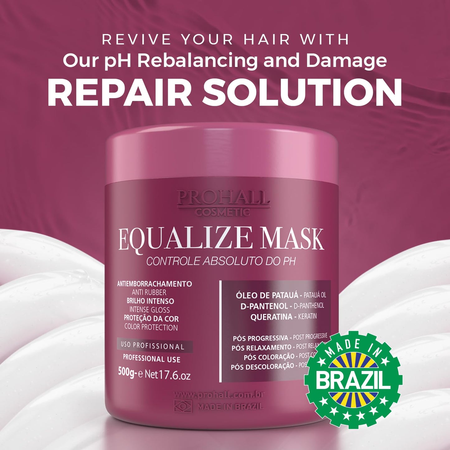 PH Stabilizing Equalize Hair Mask for Damaged Hair-Deep Conditioning Hair Mask Treatment for Color, Keratin Treated & Bleached Blonde Hair-Neutralize Toxic Chemical & Balance PH Level-Prohall Cosmetic