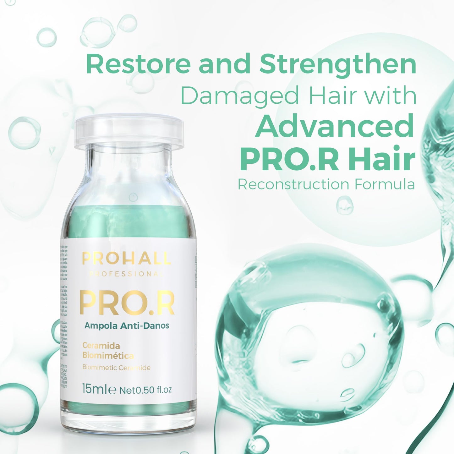 Ampolla Para el Cabello Maltratado Y Seco - Deep Conditioning Hair Mask for Damaged Hair - Pro R Brazilian Hair Protein Treatment for Blondes- Deep Conditioner for Dry Damaged Hair - Prohall 1 FLOz